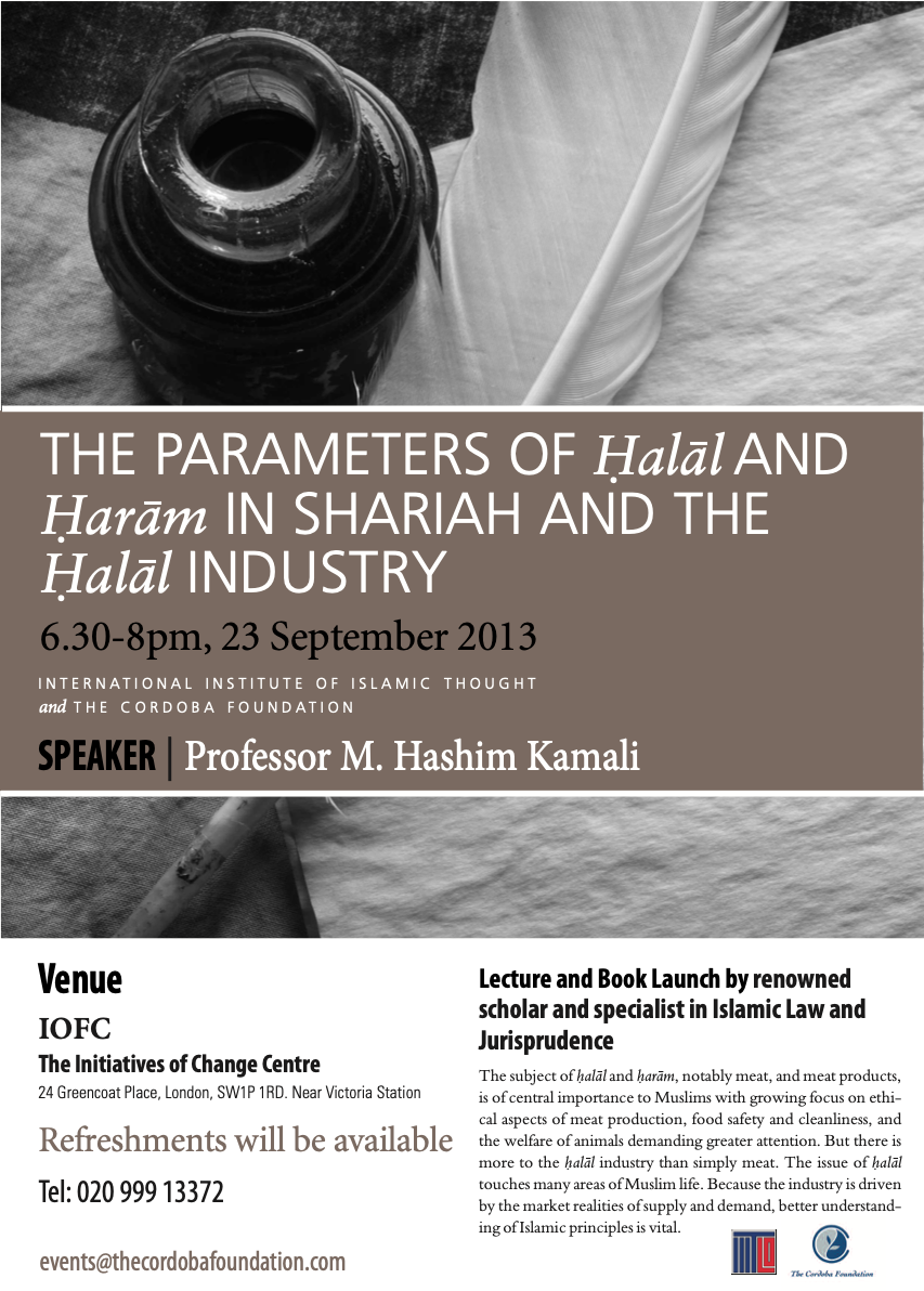 Book Launch: The Parameters of Halal and Haram in Shari’ah and the Halal Industry