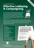Launch Event: An Introduction to Effective Lobbying & Campaigning